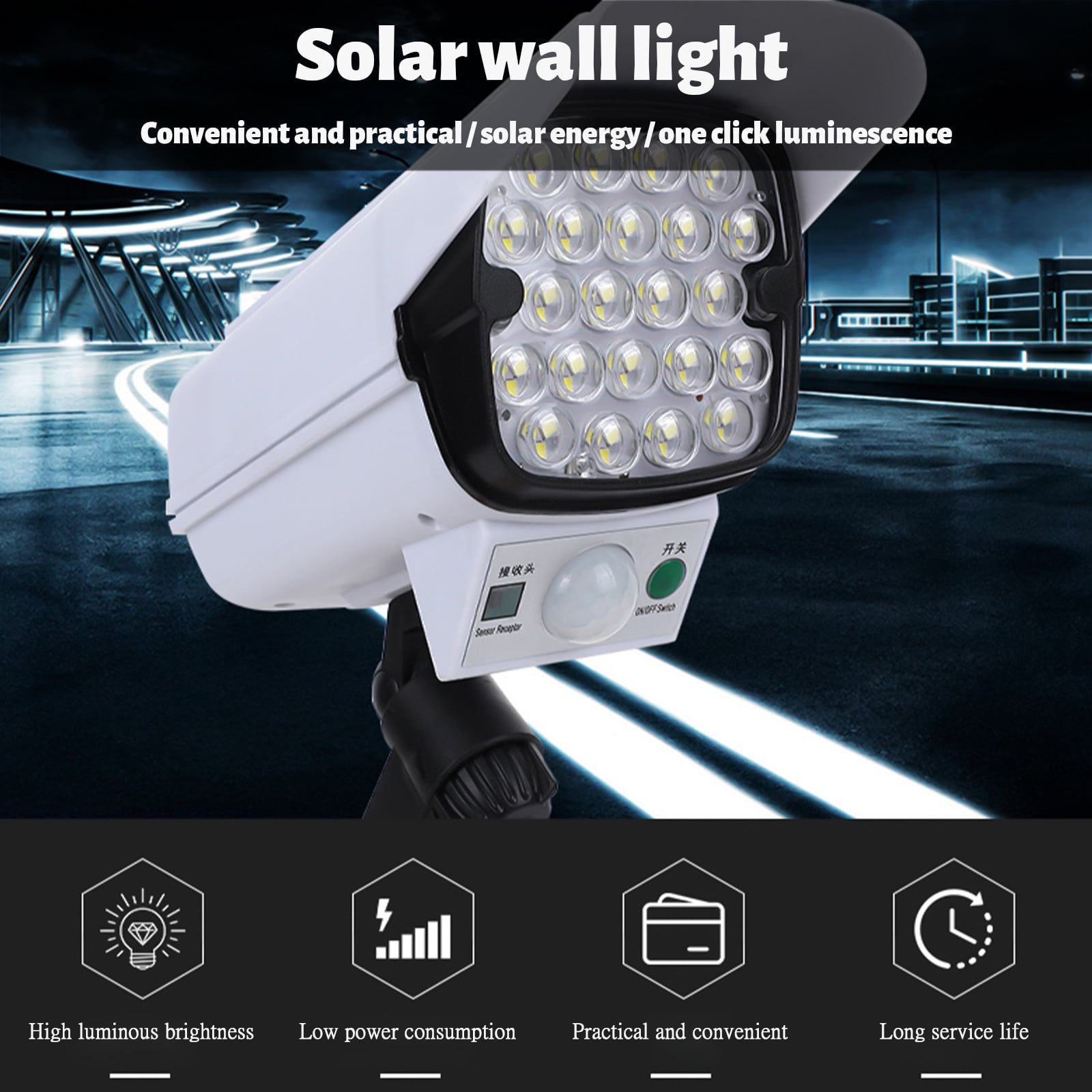 Nywaba Solar Modern Bedsid Lamp,Outdoor Lights,Motion Sensor Powered Lights IP65,3 Modes,for Indoor Outdoor Home, Office, Shop, Garage