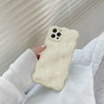 thumbnail image 4 of for iPhone 14 Pro Max Case 6.7 Inch Cute Wave Pattern Aesthetic Phone Case 3D Curly Wavy Shape Plating Glitter Bling for Women Girls Soft Bumper Silicone Shockproof Case, Cream Beige, 4 of 9
