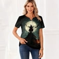 thumbnail image 5 of Halloween Witch Shirt Women V Neck T Shirt Funny Graphic Tee Tops Black M, 5 of 6