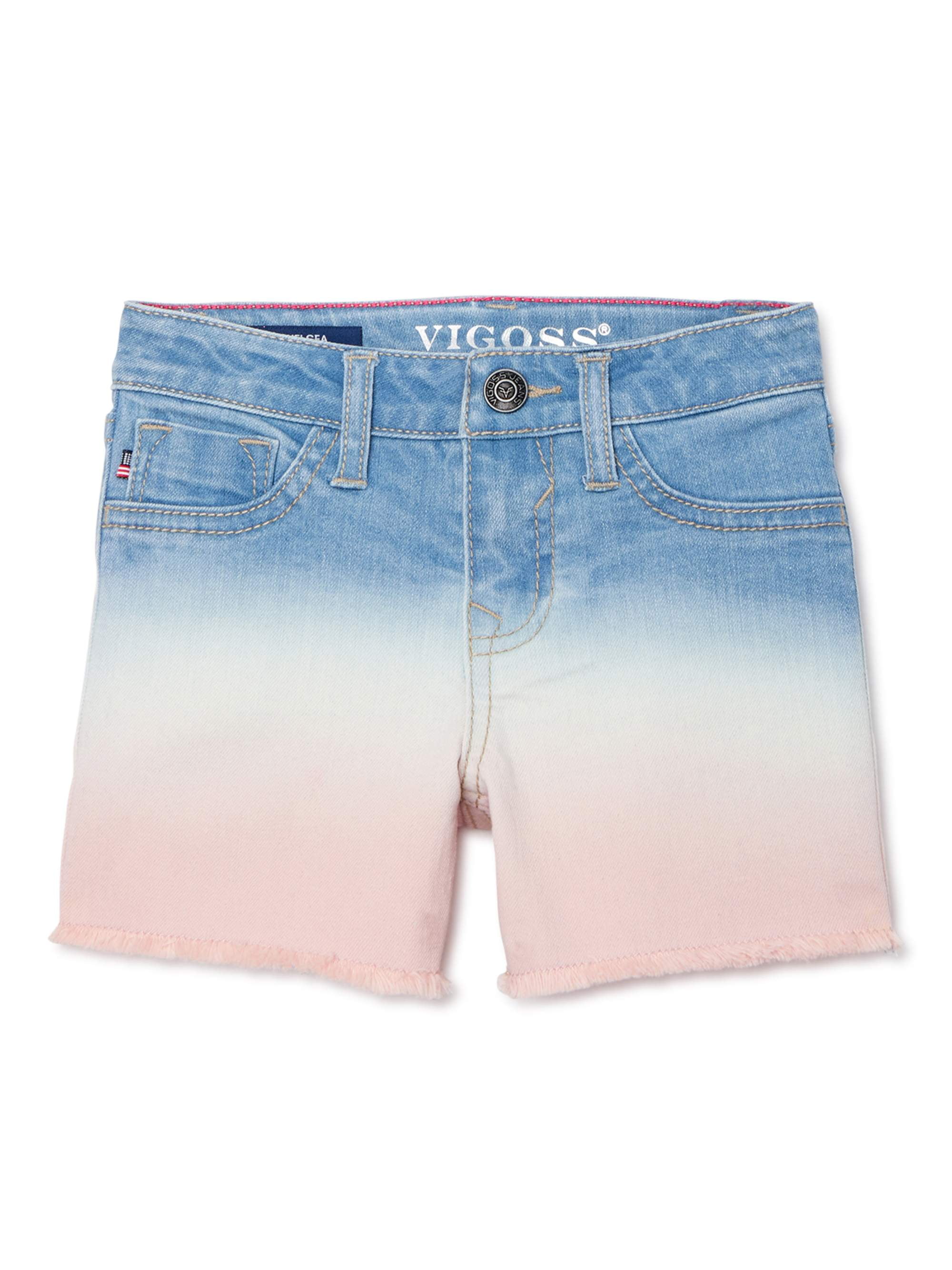 Vigoss Girls Ombre Tie Dye Frayed Hem Denim Jean Shorts Sizes 4 14