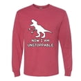 thumbnail image 2 of Wild Bobby, Unstoppable T Rex Funny, Pop Culture, Men Long Sleeve Shirt, Vintage Heather Red, XX-Large, 2 of 4