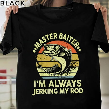 Fishing Shirt Master-Baiter Funny Bass Dad T-Shirt Gift For Men Tee Gift
