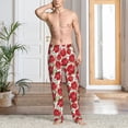 thumbnail image 2 of Gukieu Rose Flowers Print Men's Home Trousers, Elastic Drawstring Home Pajamas Clothing Suitable for Adult Men-Large, 2 of 6