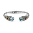 thumbnail image 2 of DEVATA Sterling Silver 925 and 18K Gold with Blue Topaz, Amethyst and Citrine DEVATA Bali Filigree Cuff Bracelet DHK3585BT (Size S), 2 of 5