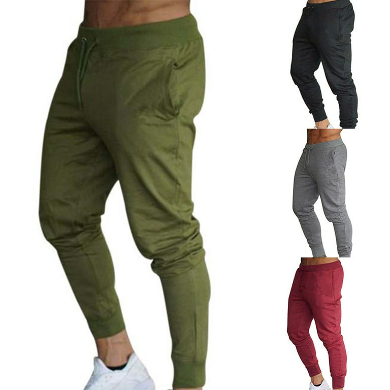 ALSLIAO Men Joggers Casual Sweatpants Fashion Slim fit Pants Light