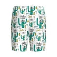 thumbnail image 5 of Naloa Hello Summer Men's Short Pajama Pants, Lounge Comfort Shorts with Elasticized Waistband and Side Pockets - Medium, 5 of 9