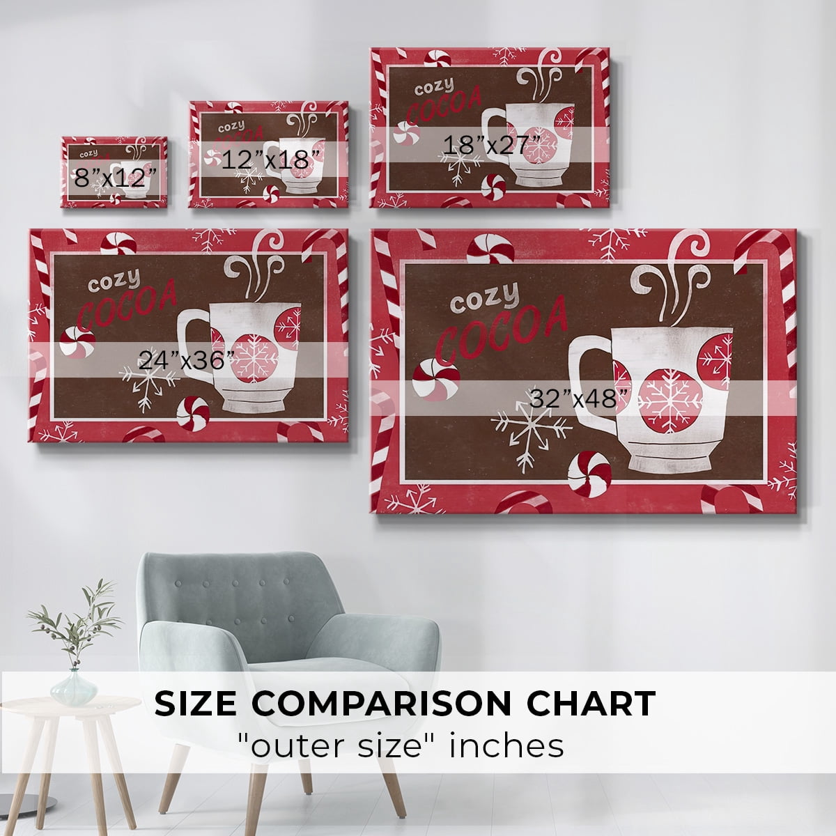 Cozy Cocoa Christmas Collection A- Gallery Wrapped Canvas