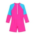 thumbnail image 4 of Sholeno Unisex Kids One Piece Athletic Swimwear UPF 50+ Long Sleeve Swimsuit Beachwear Shorty Wetsuit Pink 9-10, 4 of 7