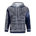 thumbnail image 1 of Migroa Men's Cozy Fleese Hoodie with 3D Muscle Pattern - Trendy Pullover for Casual & Party, Standout Streetwear Style Under $25, Blue M, 1 of 4