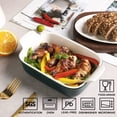 thumbnail image 2 of SWEEJAR Ceramic Small Baking Dish, 28 Oz Rectangular Lasagna Pan, Casserole Dish for Cooking, Cake,7.6 x 5.7 x 2 inch,Jade, 2 of 6