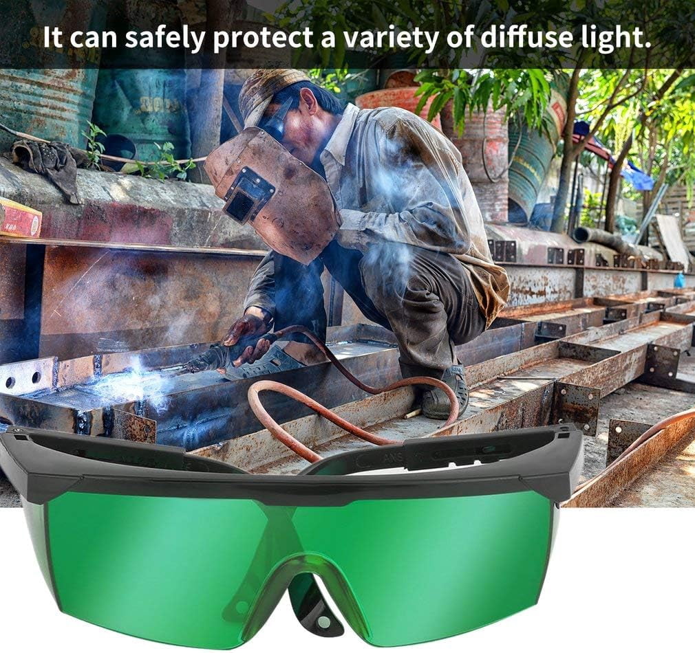 Green Laser Safety Glasses for UV Protection with 200nm-450nm 800nm-2000nm Infrared Light for Laser Engraving Eye Protection with Adjustable Frame