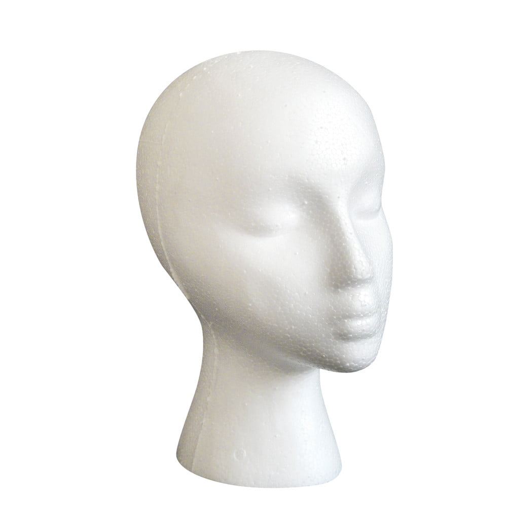Female Styrofoam Foam Mannequin Head Model Wig Glasses Hat Display Stand Black 