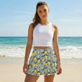 thumbnail image 5 of Xoenoiee Embroidery Lemon Daisy Floral Print Golf Skorts for Women Pleated Lightweight Tennis Skort with Pockets Shorts Mini Running Skirt Plus Size, L, 5 of 6