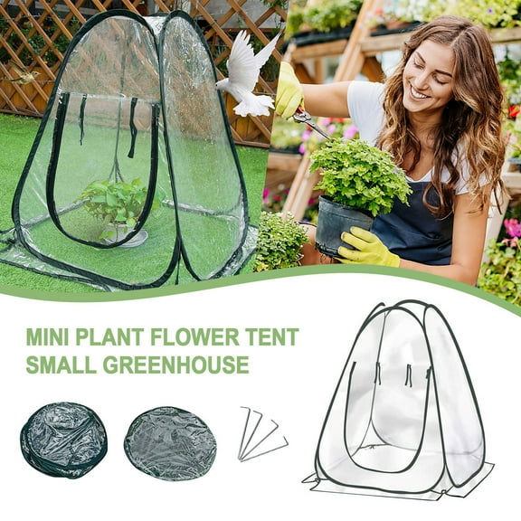 70X70X80Cm Pop Up Winter Greenhouse With Pvc Cover And Steel Ground Nails