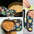 thumbnail image 5 of Yayeee Oven Mitts and Pot Holder Set of 4 Heat Resistant Kitchen Gloves Baking Hot Pad, Green Cubes, 5 of 5
