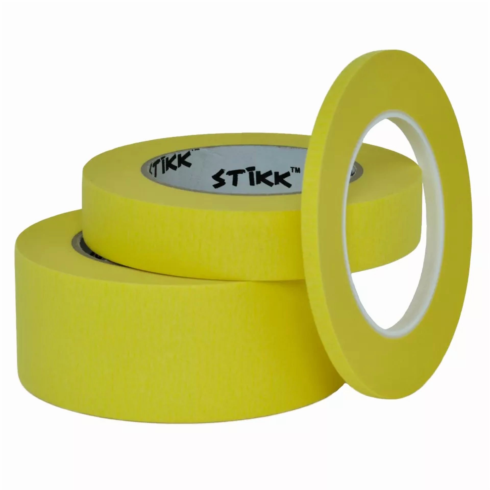 KLYNE - 3 Pk 1" Inch X 60Yd Stikk Yellow Painters Tape 14 Easy Removal Trim Edge Finishi