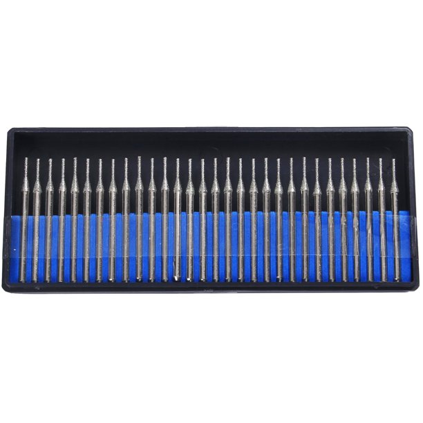 Juego de brocas diamantadas Drilax, 30 unidades, 1 mm, para vidrio y piedra
