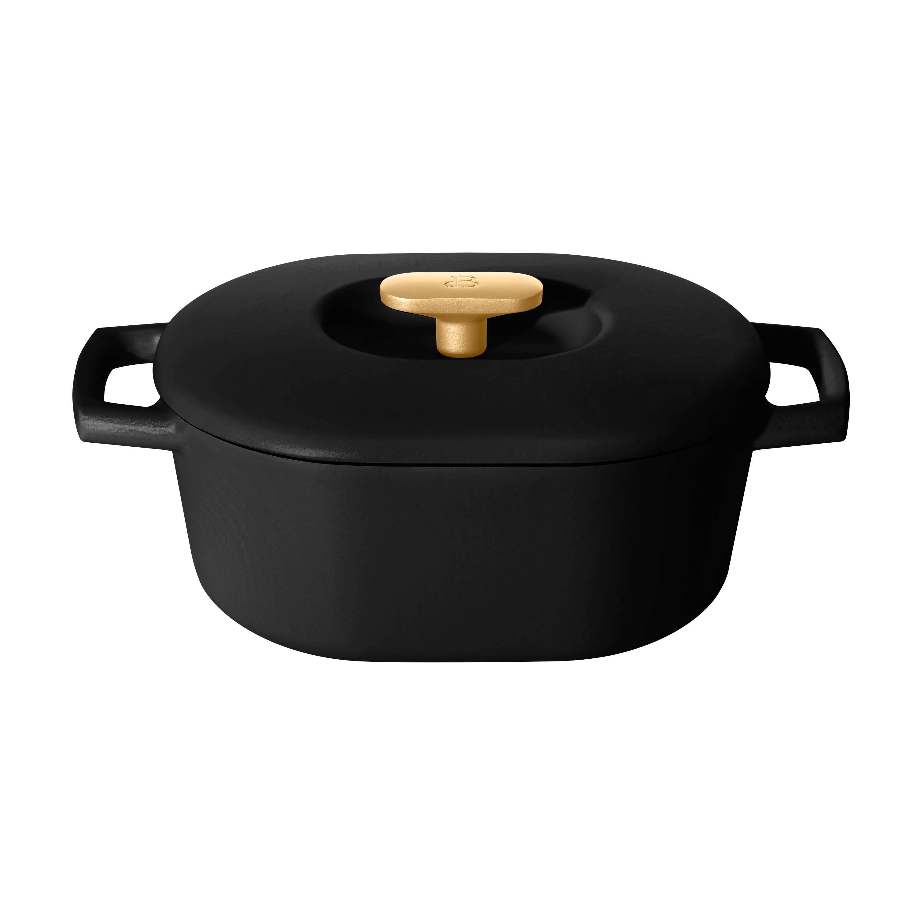 Beautiful 6 Quart Enamel Dutch Oven, Black Sesame by Drew Barrymore