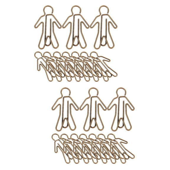 2 Pieces Document Clips Tiny Paper Holder Human Shaped Paperclip Office