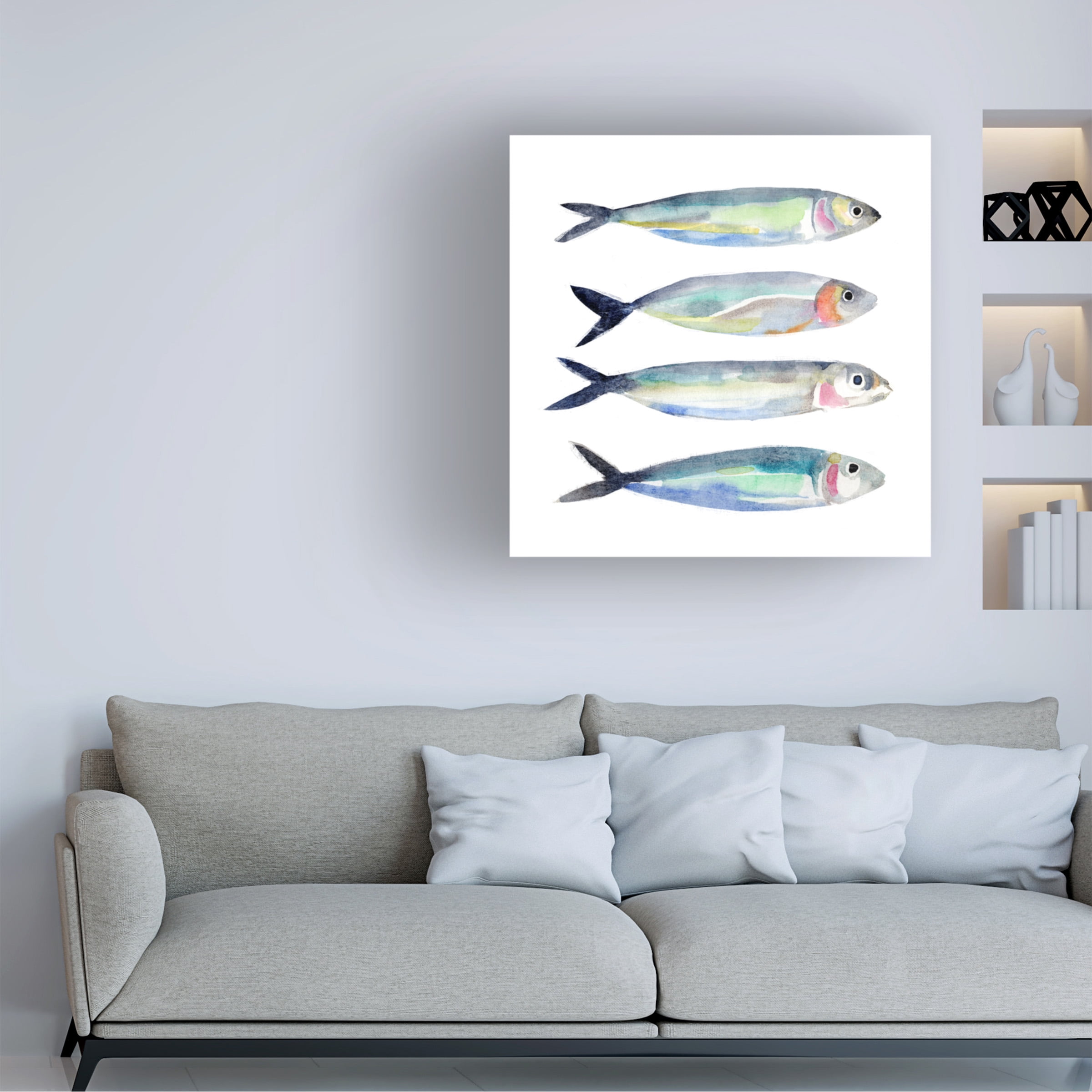 Annie Warren 'Sardine Team I' Canvas Art