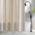 thumbnail image 2 of Beige Striped Waterproof Shower Curtain,48"x72" Washable Polyester Fabric Shower Curtains for Bathroom,Farmhouse Luxurious White Stripes Modern Abstract Art Decorative Bathtub Curtain Sets with Hooks, 2 of 9