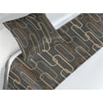 thumbnail image 3 of Vintage Bed Runner Set, Retro Oval Rectangular Shapes Continuous Loop Earthy Circular Pattern, Decorative Bedding Scarf & a Pillow Sham for Hotels Homes, Twin, Dark Grey and Sand Brown, by Ambesonne, 3 of 3