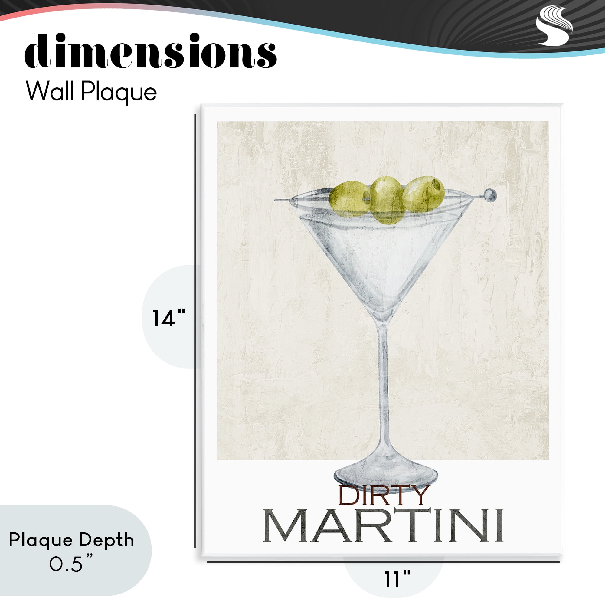 Stupell Industries Dirty Martini Olives Wall Plaque Art, design by Kim Allen