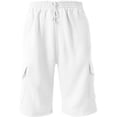 thumbnail image 2 of Ma Croix Men's Comfort Fleece Cargo Sweat Shorts with Drawstring, 2 of 5