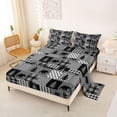 thumbnail image 2 of Erosebridal Boys Jungle Animal Black Bears Bed Sheets 4pcs,Geometric Plaid King Sheets For Teens, 2 of 5