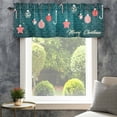 thumbnail image 4 of Teal Green Christmas Farmhouse Short Window Curtain Valances, Xmas Balls Star Winter Holiday Rod Pocket Kitchen Valances for Living Room Bedroom Bathroom Cafe 54" x 18", 4 of 8