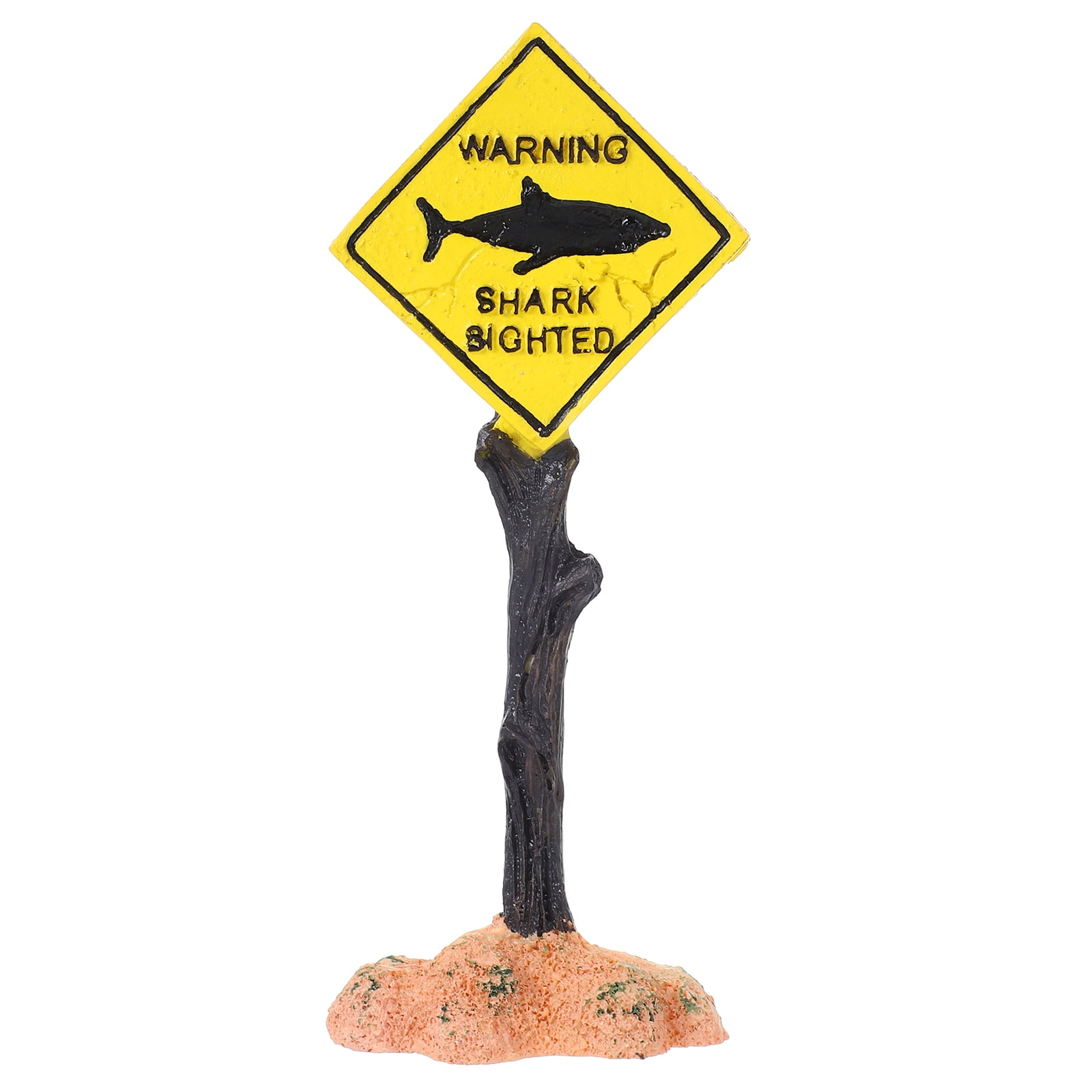 Fish Tank Warning Sign Aquarium Resin Ornament Fish Tank Landscape Decor Aquarium Landscape Craft Adornment Fish Tank Ornament