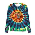 thumbnail image 2 of Favoffer Summer Unisex Kids Multicolor Tie-Dye Graphic Tee Round Neck Long Sleeve Stretchy Trendy Top Casual Travel Home Party 3-14Y, 2 of 5