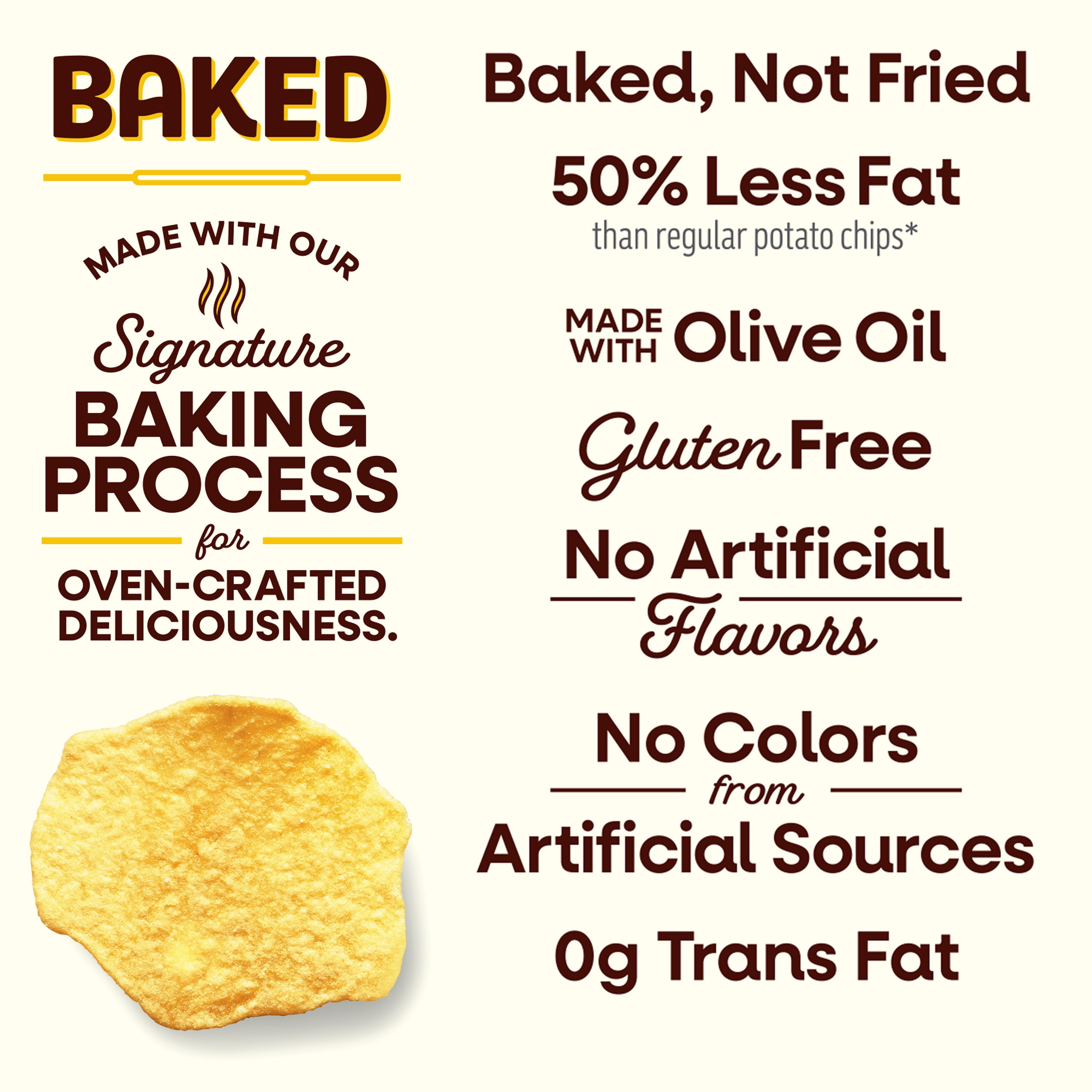 Baked Lay’s 50% Less Fat Salt & Vinegar Potato Chips Bag, 6.25 oz