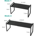 thumbnail image 2 of SHIQI-Expandable Kitchen Cabinet and Countertop Shelf Organizer Adjustable Cupboard Stand Spice Rack Counter Pantry Shelf Organization Storage Rack for Kitchen Bathroom Office(Black), 2 of 4