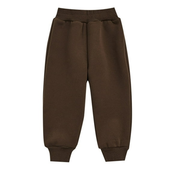 Boys Pants Toddler Boys Autumn and Winter Solid Color Elastic Waist Sweatpants with Leggings