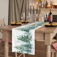 thumbnail image 2 of Forest Green 120 Inch Table Runner, Spring Summer Watercolor Pine Tree Farmhouse Dresser Scarf Cotton & Linen Tablerunner for Dining/Kitchen Island/Holiday Party Décor 13" x 120", 2 of 9