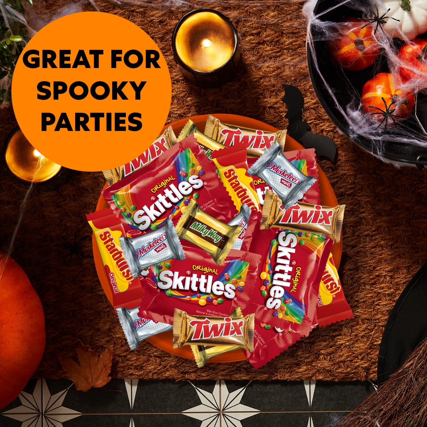 Skittles, Twix, Starburst & More Halloween Candy Variety Pack - 180 Ct Bulk Bag