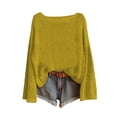 thumbnail image 1 of WZXFASHION Chandail Tricoté pour Femmes Mode Manches Longues Col Rond Blouse Hiver Chaud Couche Haut Quotidien Sortie Chemises jusqu'à 50 % de Rabais Chandail à Capuchon Court à Fermeture Éclair, 1 of 3
