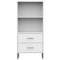 thumbnail image 2 of vidaXL Adult Standard Bookcase with 2 Drawers White 60x35x128.5 cm Solid Wood OSLO, 2 of 5
