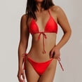 thumbnail image 2 of Womens Swimsuits Separates Bikini Set High Waisted Stylish Solid Color Red Women Bathing Suits XL, 2 of 3