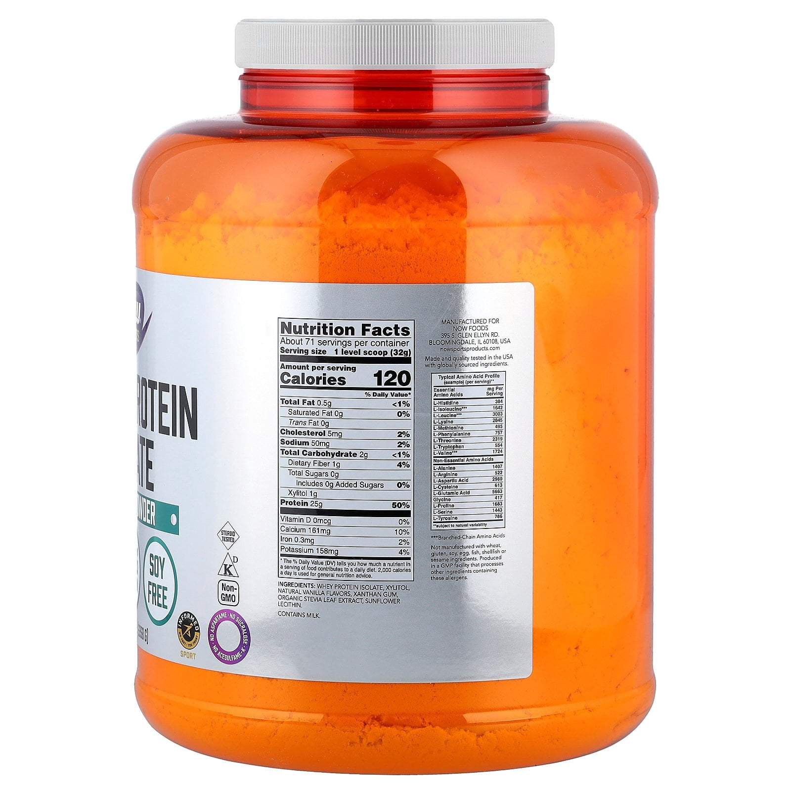 Now Foods Whey Protein Isolate Vanilla 5 lbs Powder