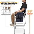 thumbnail image 4 of MoNiBloom Folding Director Chair with Side Table & Storage Pocket, Camping Chair for Adult Beach, Fishing Trip Picnic Lawn, Navy Blue, 4 of 12
