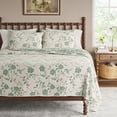 thumbnail image 2 of The Pioneer Woman Agatha Floral Gauze Quilt, Full/Queen, Green River, Reversible Bedding, 2 of 8