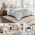 thumbnail image 6 of Quilts Full Size, Grey Palm Leaves Coastal Soft Comforter Bedding Set for Bed, Summer Tropical Botanical Boho Lightweight Quilted Bedspread with Pillow Cover(2 Pieces) for All Season, 78x90 Inch, 6 of 9