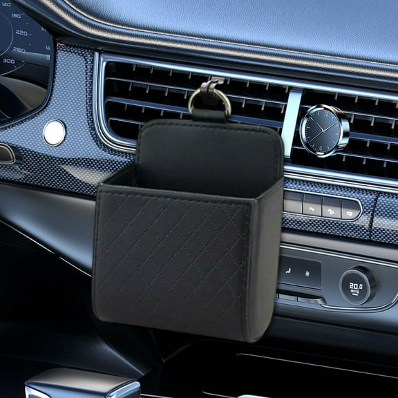 Ohmyroo Car Leather Storage Box Air Vent Organizer for Vehicle Interior