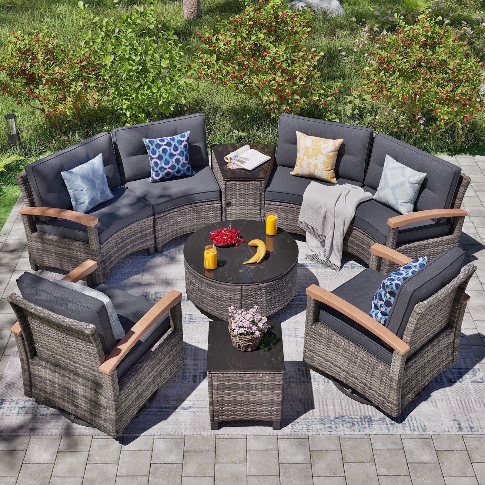 MEISSALIVVE 9-Piece Outdoor Patio Furniture Set