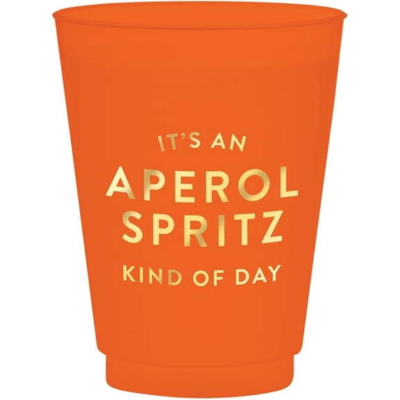 Party Cups 12pcs Reusable BPA-Free Plastic Cups, 12oz, Aperol Spritz Kind Of Day