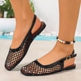 thumbnail image 5 of Lenago Mesh Ballet Flats for Women Adjustable Strap Mary Jane Flats Casual Office Shoes Trendy Summer Fashion Dressy Ballerina Flat Shoes for Dressy Black Size-5.5, 5 of 9