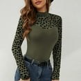 thumbnail image 6 of Bovemsi Women's Spring Sexy Love Weaving Flower Mesh Splicing Long Sleeve Slimming Bottom T Shirt, Green Summer Women's Long Sleeve T-Shirts, XXL, 6 of 9