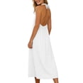 thumbnail image 6 of Uootdi Maxi Dresses for Women Halter Neck Sleeveless Button Detail Dresses Loose Flowy Casual Long Dresses Gift, 6 of 8